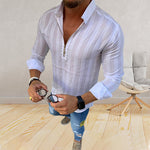 Striped Long-sleeve Print T-shirt