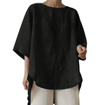 Women's Cotton Linen Solid Color Casual Top