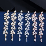 Crystal Petal Tassel Earrings