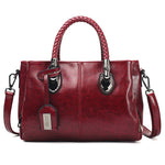 New oil wax leather handbags Boston soft leather big tote bag