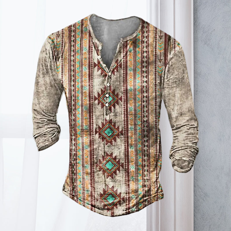 Long Sleeve Vintage Print T-Shirt