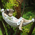 Swing Boy Girl Garden Statue Decoration