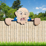 Fence Decoration Nosy Old Man And Lady Garden Yard Art