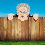 Fence Decoration Nosy Old Man And Lady Garden Yard Art
