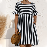 Ruffled Striped Dress