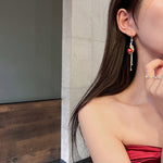 Withinhand Golden Peacock Drop Earrings