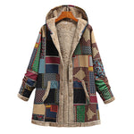 Cotton Linen Print Hooded Sweater Jacket
