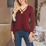 Women's v-neck knitted t-shirt