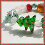 Gingerbread Handmade Beaded Stretch Bracelet