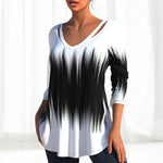 Long Sleeve Top With Ombre Print