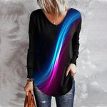 Long-sleeved Top with Gradient Print