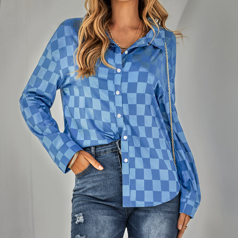 Cardigan Casual Check Jacquard Shirt