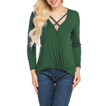 Women's v-neck knitted t-shirt
