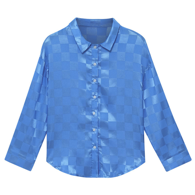 Cardigan Casual Check Jacquard Shirt