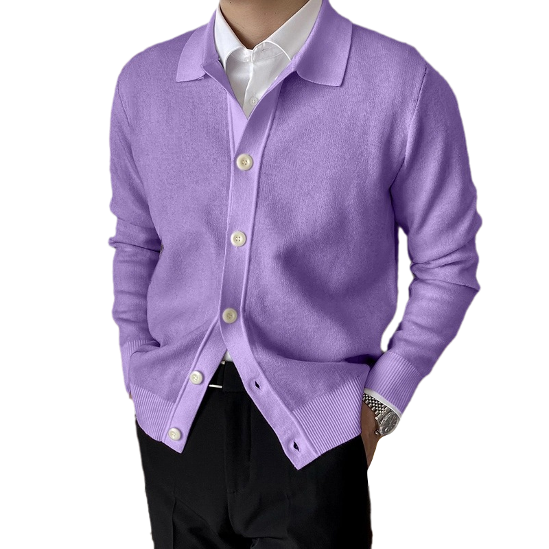 Solid Button Knit Cardigan