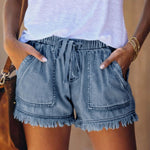 Women's Casual Denim Shorts With Pockets Cotton Jeans Shorts