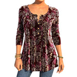 Floral Print Split Neck Top