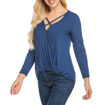 Women's v-neck knitted t-shirt