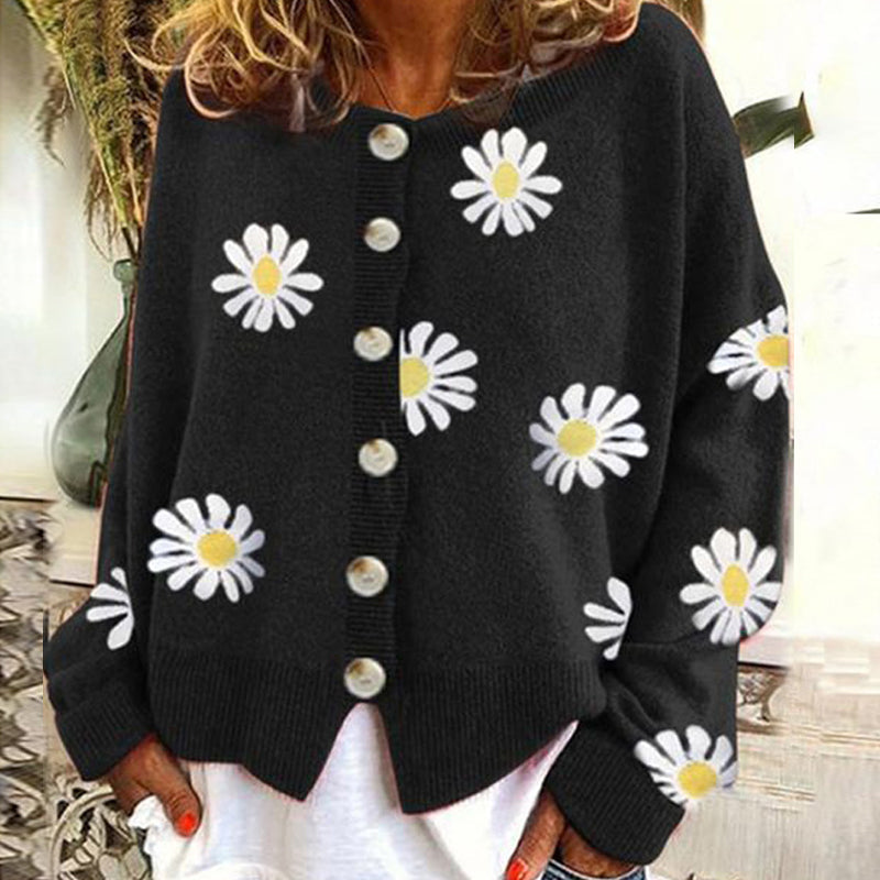 Knit Sweater Button Long Sleeve Loose Cardigan