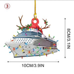 Car-Boat-Christmas iron Ornament