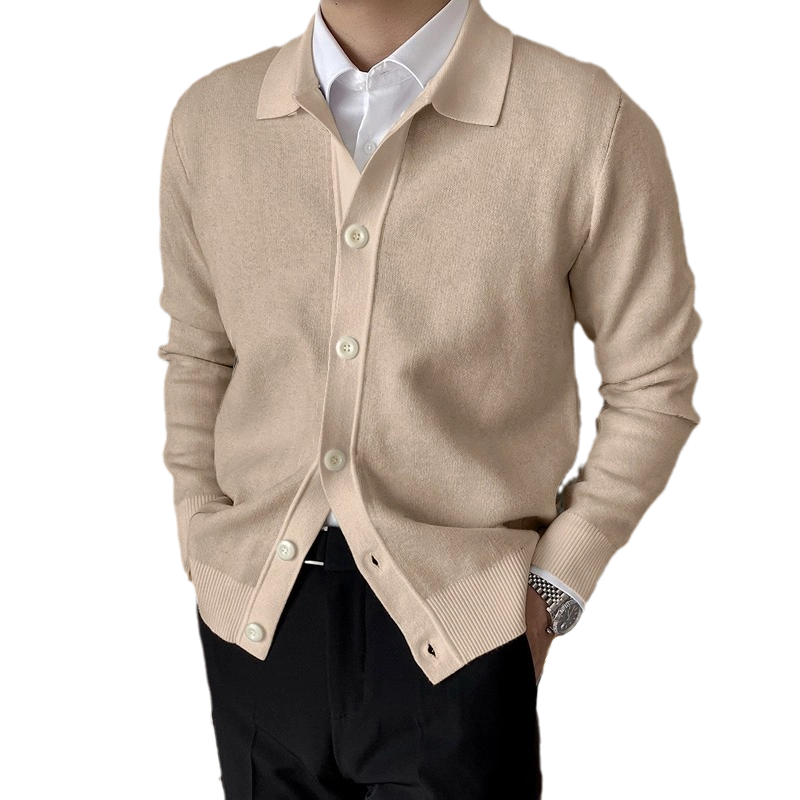 Solid Button Knit Cardigan