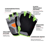 Biking Mittens Sports Half Finger Gloves Breathable & Non-Slip