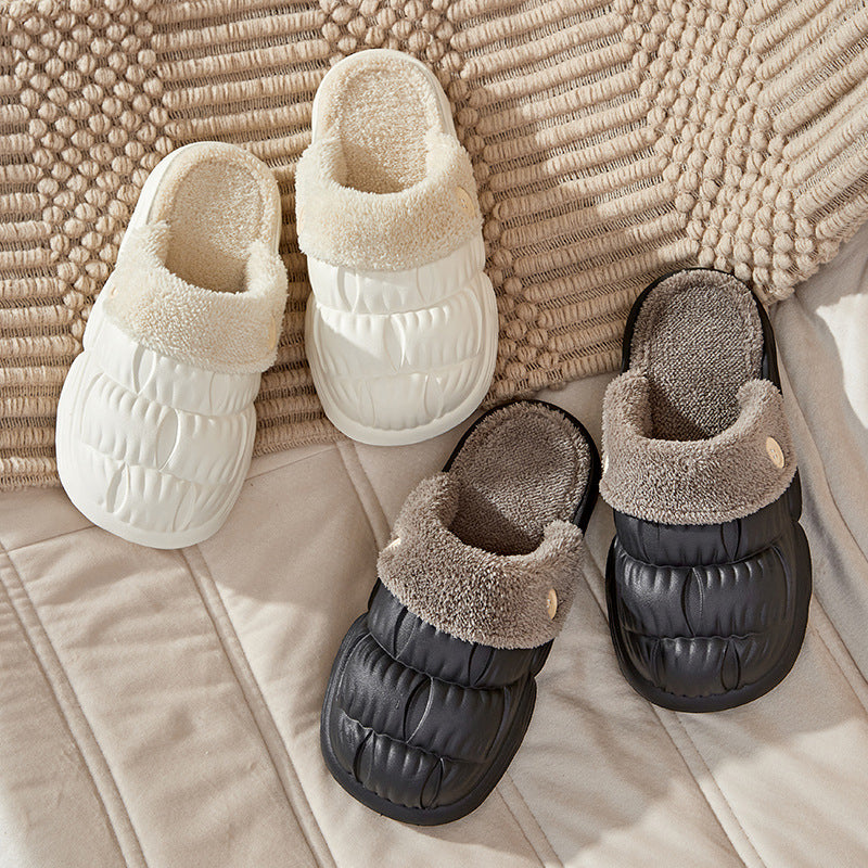 Plush Lining Detachable Plush Slippers