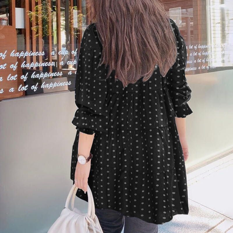Polka Dot Print Long Sleeve Shirt T-Shirt