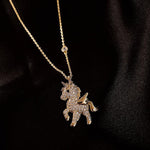 Gorgeous Angel Pony Pendant Necklace