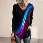 Long-sleeved Top with Gradient Print