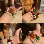 Gingerbread Handmade Beaded Stretch Bracelet
