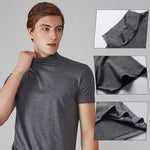 Men's Slim Fit T-shirt with a Stand-up Collar