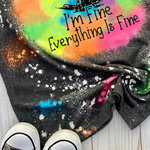 Everything Is Fine Funny Cat Graphic Casual T-Shirt