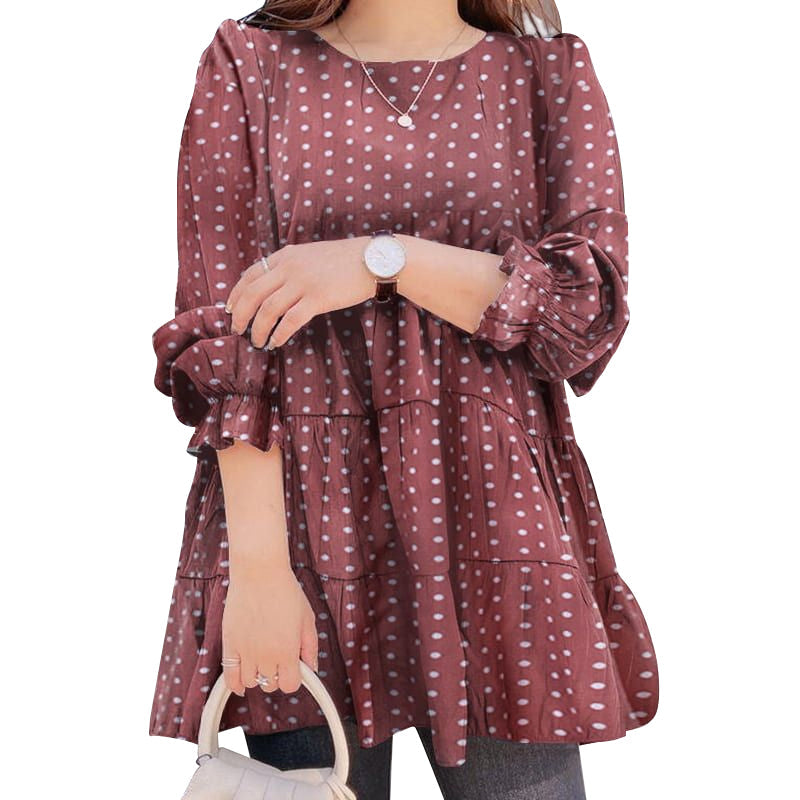 Polka Dot Print Long Sleeve Shirt T-Shirt