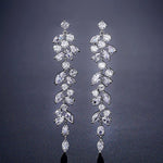 Crystal Petal Tassel Earrings