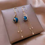 Withinhand Golden Peacock Drop Earrings