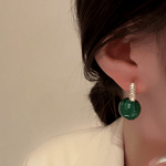 Emerald Pearl Ear Cuffs