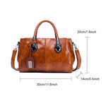 New oil wax leather handbags Boston soft leather big tote bag