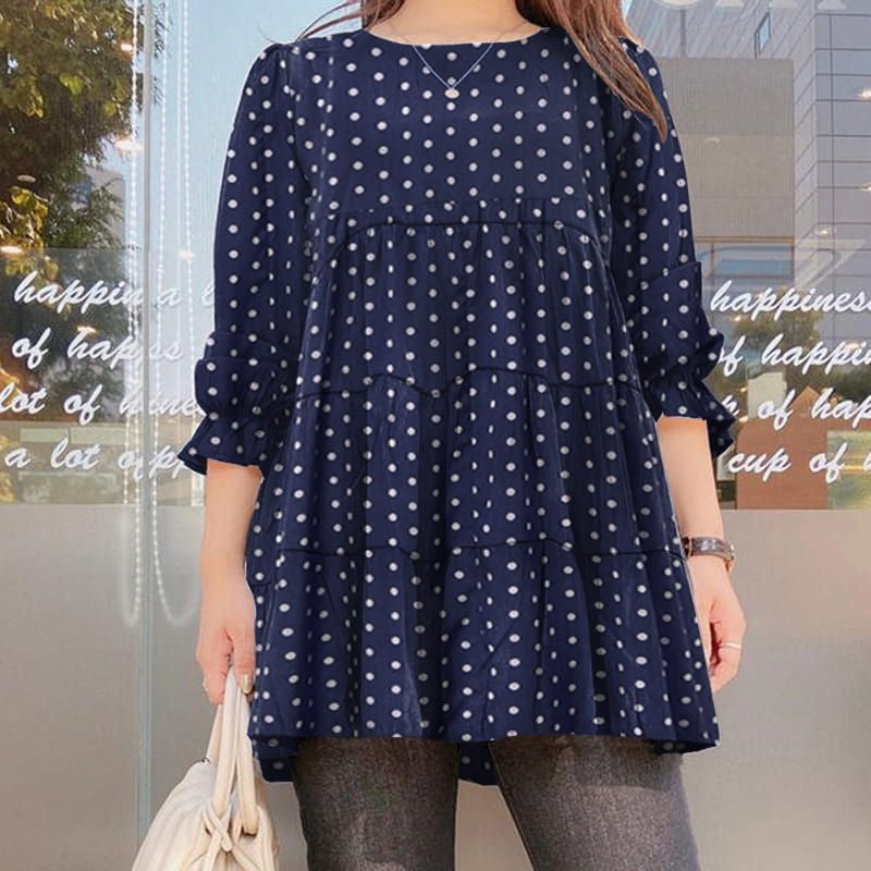 Polka Dot Print Long Sleeve Shirt T-Shirt
