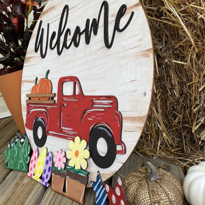 Interchangeable Vintage Truck Welcome Sign