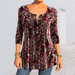 Floral Print Split Neck Top