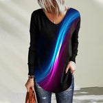 Long-sleeved Top with Gradient Print
