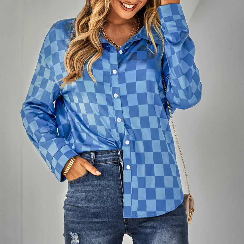 Cardigan Casual Check Jacquard Shirt