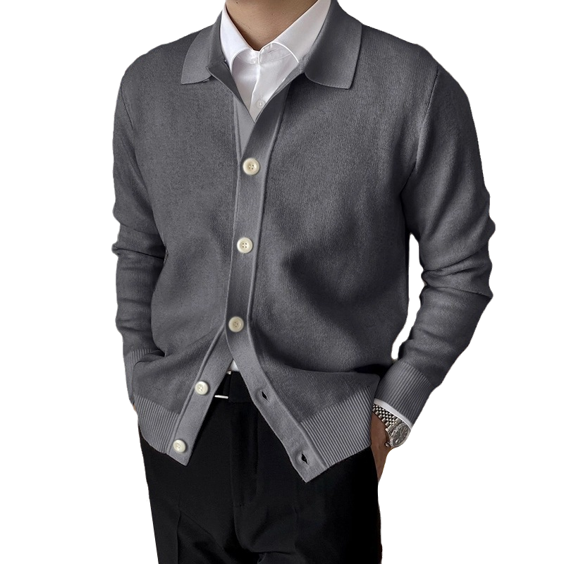 Solid Button Knit Cardigan