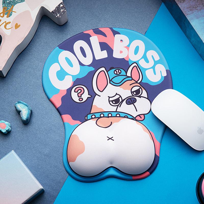 3D Dog Mouse Pad With Wrist Rest