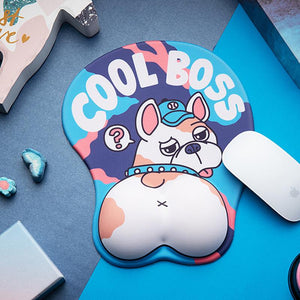 3D Dog Mouse Pad With Wrist Rest
