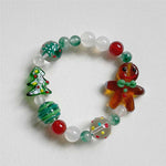 Gingerbread Handmade Beaded Stretch Bracelet
