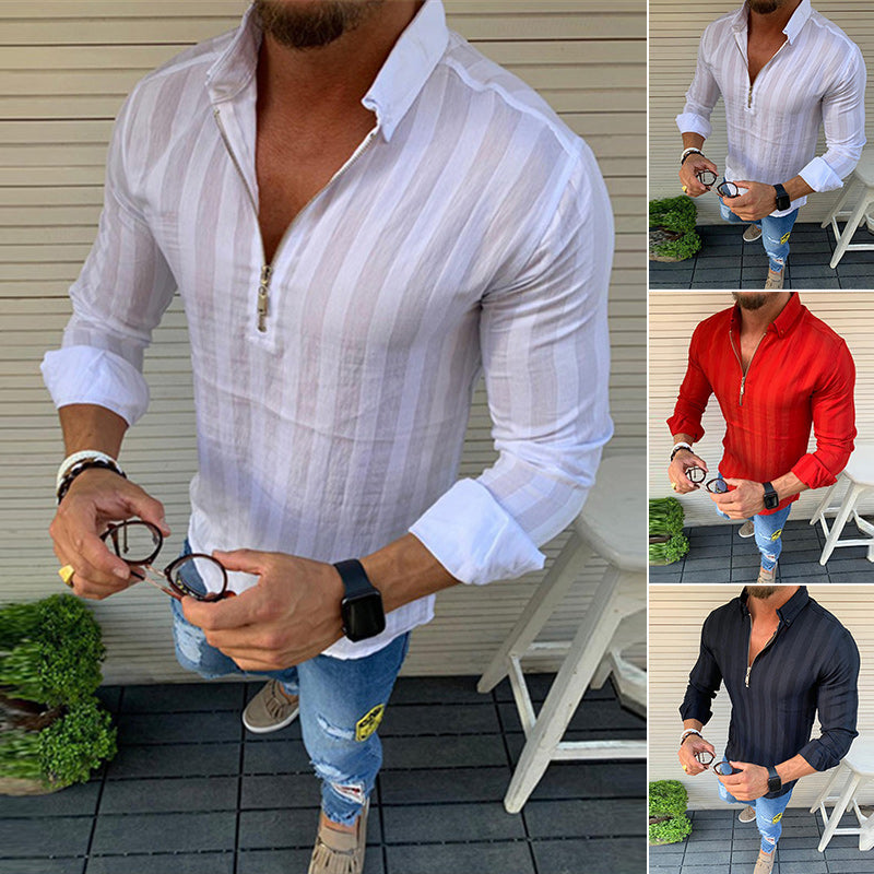 Striped Long-sleeve Print T-shirt