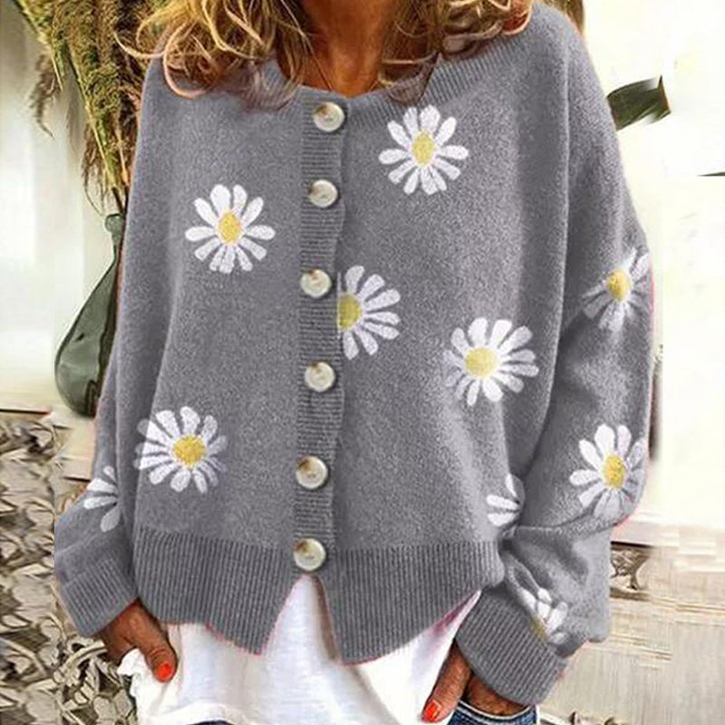Knit Sweater Button Long Sleeve Loose Cardigan