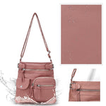 Multi-Pocket Soft PU Crossbody Bag